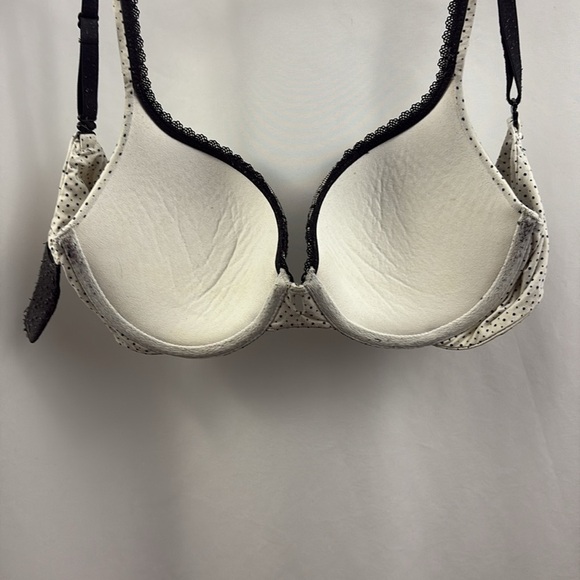 Body By Victoria’s Secret Padded Perfect Coverage 32D Bra Black White Polka Dot - Picture 8 of 10